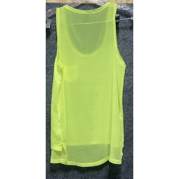 H&M Bright Neon Yellow Tank Top with Sheer Back – Size Small - Picture 3 of 7